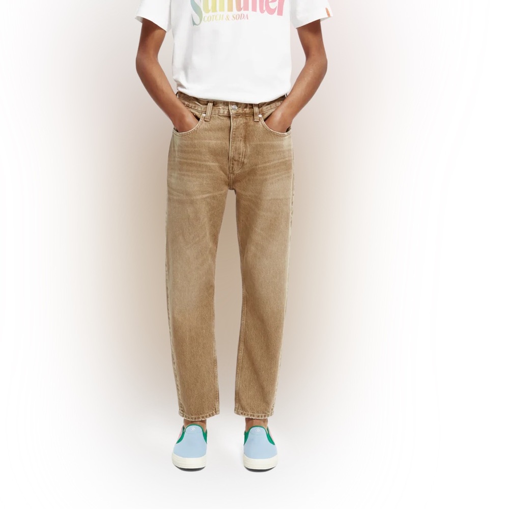 Scotch & Soda Dean Loose Tapered Jeans khaki color